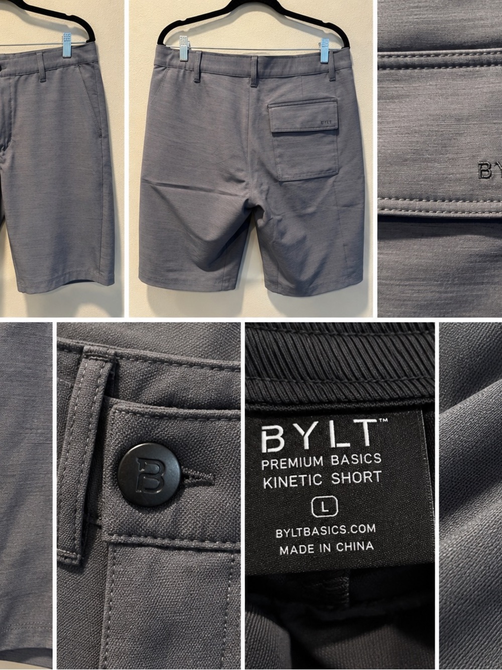 BYLT Basics Kinetic Shorts in Charcoal Gray